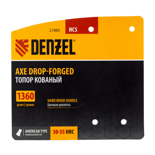 Топор кованый, 1360 г, американский тип, буковая рукоятка, 700мм, EFP Denzel по ценам производителя в Краснодаре с доставкой по всей России