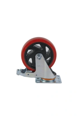 Колесо поворотное усиленное полиуретан SCBM 55 125 мм с тормозом по ценам производителя в Краснодаре с доставкой по всей России