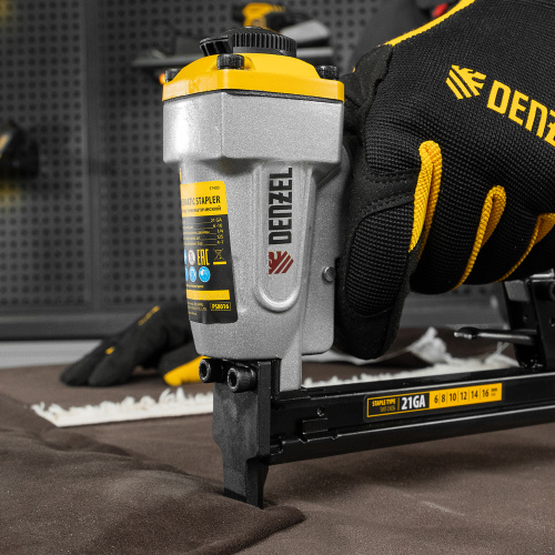 Степлер пневматический PS8016 для прямоугольных скоб 21GA от 6 до 16 мм Denzel по ценам производителя в Краснодаре с доставкой по всей России