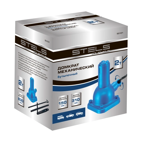 Домкрат механический бутылочный, 2 т, h подъема 150-310 мм, 2 части (домкрат, ручка) Stels по ценам производителя в Краснодаре с доставкой по всей России