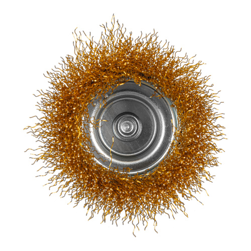 Щетка для дрели, 75 мм, "чашка" со шпилькой, латунированная витая проволока Matrix по ценам производителя в Краснодаре с доставкой по всей России