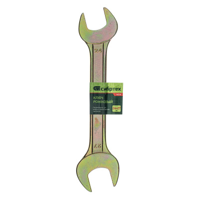 Ключ рожковый, 24 х 27 мм, желтый цинк Сибртех по ценам производителя в Краснодаре с доставкой по всей России
