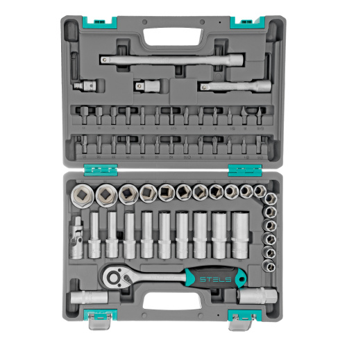 Набор инструментов, 1/2", CrV, пластиковый кейс 60 предметов Stels по ценам производителя в Краснодаре с доставкой по всей России