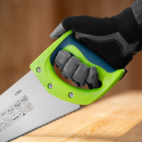 Ножовка по дереву "Зубец", 350 мм, 7-8 TPI, каленый зуб 2D, двухкомпонентная рукоятка Сибртех по ценам производителя в Краснодаре с доставкой по всей России