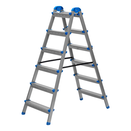 Стремянка двухсторонняя 6 ступеней, сталь профиль, стальные ступени, Сибртех по ценам производителя в Краснодаре с доставкой по всей России