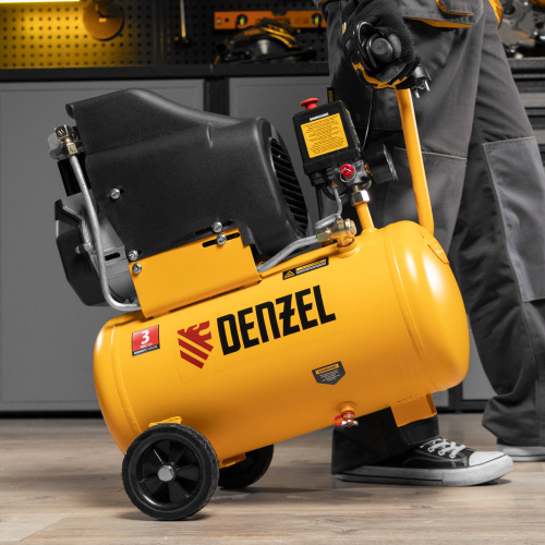 Компрессор воздушный DLC1300/24 безмасляный 1.3 кВт, 24 литра, 206 л/мин Denzel по ценам производителя в Краснодаре с доставкой по всей России