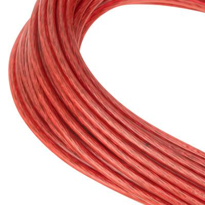 Трос металлополимерный красный ПР-3.0, толщина 3.0 мм, моток 20 метров Сибртех по ценам производителя в Краснодаре с доставкой по всей России