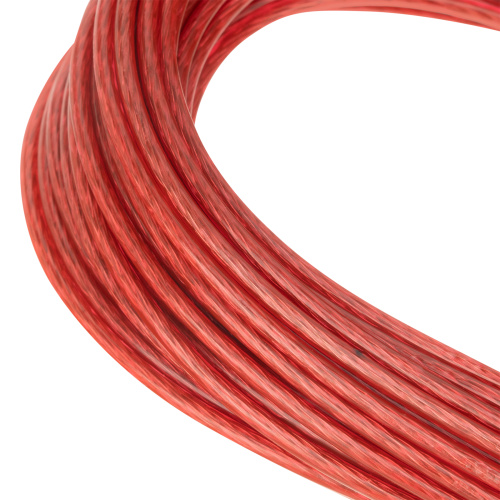Трос металлополимерный красный ПР-3.0, толщина 3.0 мм, моток 20 метров Сибртех по ценам производителя в Краснодаре с доставкой по всей России