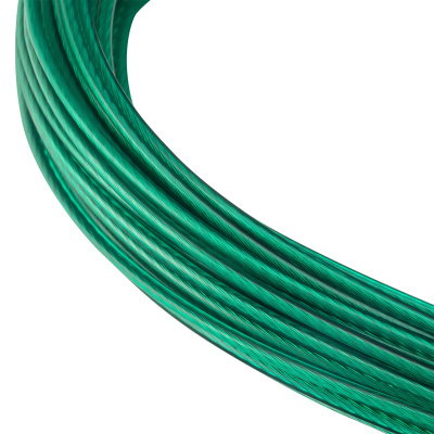 Трос металлополимерный зеленый ПР-2.0, толщина 2.0 мм, моток 20 метров Сибртех по ценам производителя в Краснодаре с доставкой по всей России
