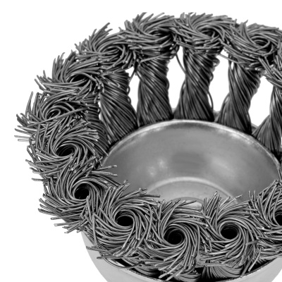 Щетка для дрели, 65 мм, "чашка" со шпилькой, крученая металлическая проволока Matrix по ценам производителя в Краснодаре с доставкой по всей России