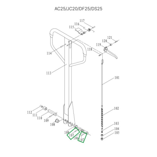 Штифт (8х50 мм) для гидравлических тележек AC25, DF25, JC20, AC30 по ценам производителя в Краснодаре с доставкой по всей России