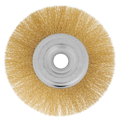 Щетка для УШМ, 175 мм, посадка 22.2 мм, плоская, латунированная витая проволока Matrix по ценам производителя в Краснодаре с доставкой по всей России