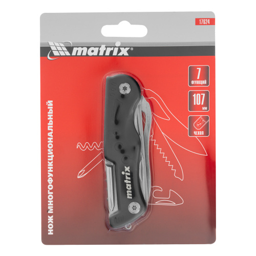 Нож многофункциональный, 7 функций, в чехле, 107 мм Matrix по ценам производителя в Краснодаре с доставкой по всей России
