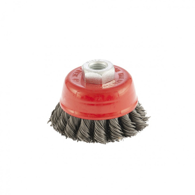 Щетка для УШМ, 75 мм, М14, "чашка", двухрядная, крученая проволока 0.8 мм Matrix по ценам производителя в Краснодаре с доставкой по всей России