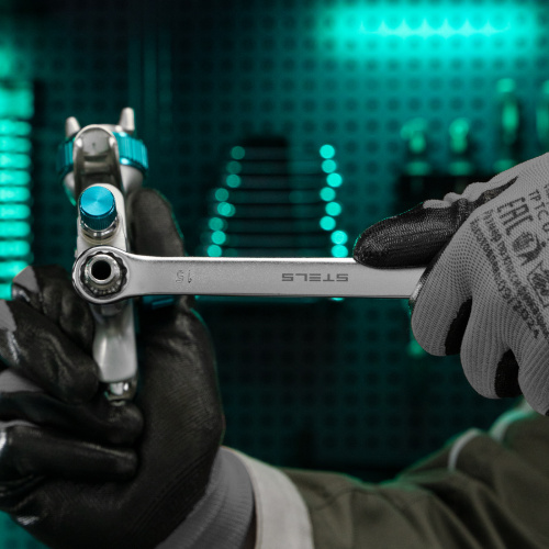 Ключ комбинированный, 15 мм, CrV, матовый хром Stels по ценам производителя в Краснодаре с доставкой по всей России