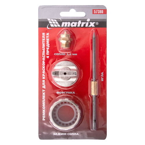 Ремкомплект для краскораспылителя 4 предмета : сопло 1.2 мм + игла + форсунка + зажим сопло Matrix по ценам производителя в Краснодаре с доставкой по всей России