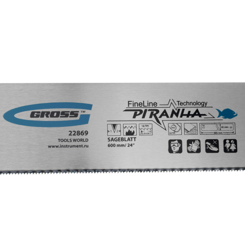 Пильное полотно для прецизионного стусла "Piranha", 600 мм, каленый зуб 2D, 18 TPI Gross по ценам производителя в Краснодаре с доставкой по всей России