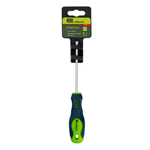 Отвертка, SL3 х 100 мм, CrV, двухкомпонентная рукоятка Сибртех по ценам производителя в Краснодаре с доставкой по всей России
