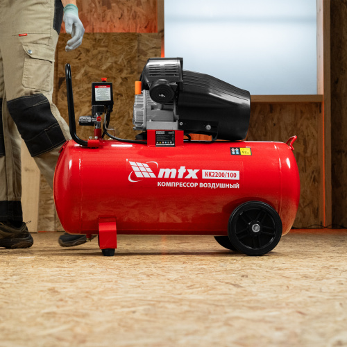 Компрессор воздушный КК-2200/100, 2,2 кВт, 350 л/мин, 100 л, прямой привод, масляный MTX по ценам производителя в Краснодаре с доставкой по всей России