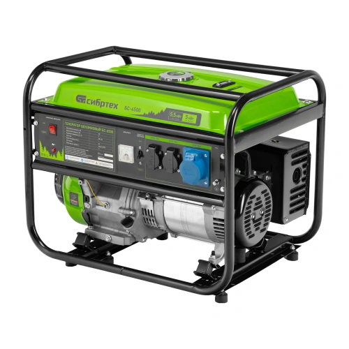 Генератор бензиновый БС-6500, 5.5 кВт, 230В, четырехтактный, 25 л, ручной стартер Сибртех по ценам производителя в Краснодаре с доставкой по всей России