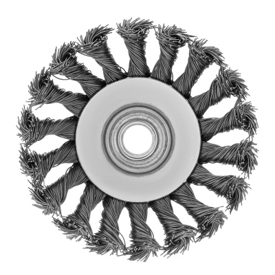 Щетка для УШМ, 100 мм, М14, "тарелка", крученая проволока 0.5 мм Matrix по ценам производителя в Краснодаре с доставкой по всей России
