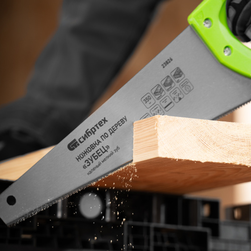 Ножовка по дереву"Зубец" для точных пильных работ, 350 мм, каленый зуб 2D, 14 TPI, двухкомпонентная рукоятка Сибртех по ценам производителя в Краснодаре с доставкой по всей России