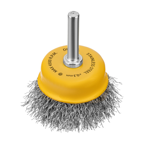 Щетка для дрели, 50 мм, Чашка, со шпилькой, нержавеющая витая проволока Denzel по ценам производителя в Краснодаре с доставкой по всей России