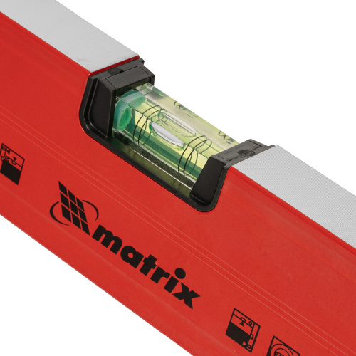 Уровень алюминиевый магнитный, 1000 мм, фрезерованный, 3 глазка (1 зеркальный) усиленный Matrix по ценам производителя в Краснодаре с доставкой по всей России