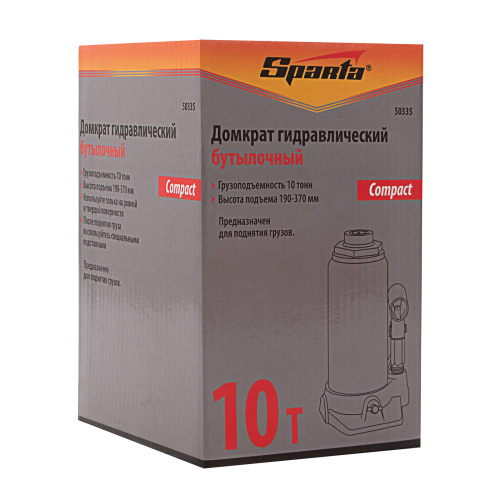 Домкрат гидравлический бутылочный 10 т, h подъема 190-370 мм Sparta Compact по ценам производителя в Краснодаре с доставкой по всей России