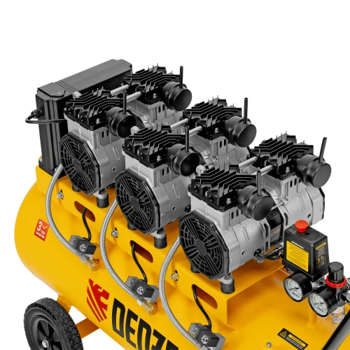 Компрессор безмасляный, малошумный DLS 3300/100, 3300 Вт,3x1100, 100 л, 570 л/мин ,блок управления Denzel по ценам производителя в Краснодаре с доставкой по всей России