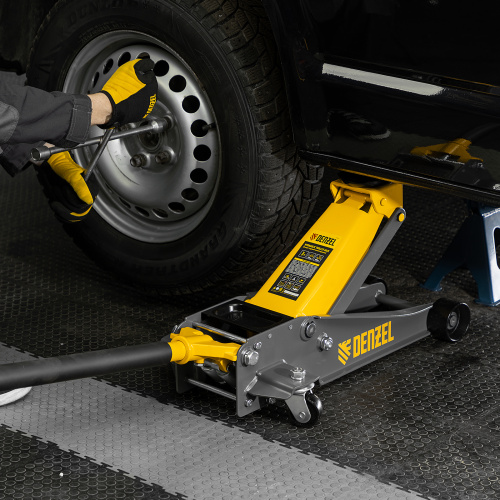 Домкрат гидравлический подкатной, 3 т, 125-470 мм, быстрый подъем, проф. Denzel по ценам производителя в Краснодаре с доставкой по всей России