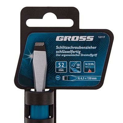 Отвертка SL6.5 x 150 мм, S2, трехкомпонентная рукоятка Gross по ценам производителя в Краснодаре с доставкой по всей России