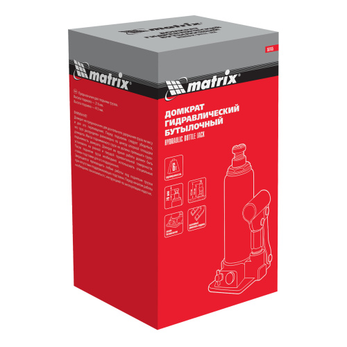 Домкрат гидравлический бутылочный, 6 т, h подъема 216-413 мм Matrix по ценам производителя в Краснодаре с доставкой по всей России