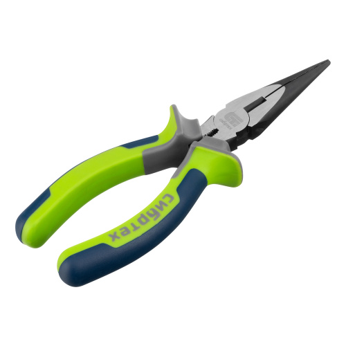 Длинногубцы прямые 160 мм, фосфатирование, трехкомпонентные рукоятки Сибртех по ценам производителя в Краснодаре с доставкой по всей России