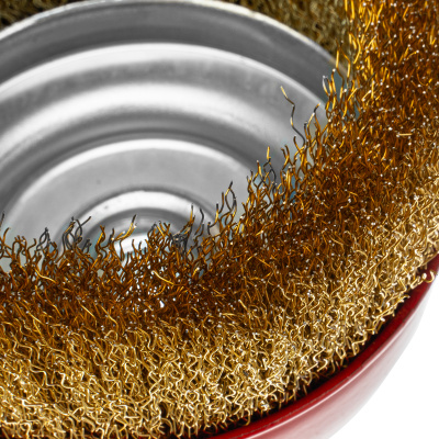 Щетка для УШМ, 125 мм, М14, "чашка", латунированная витая проволока Matrix по ценам производителя в Краснодаре с доставкой по всей России