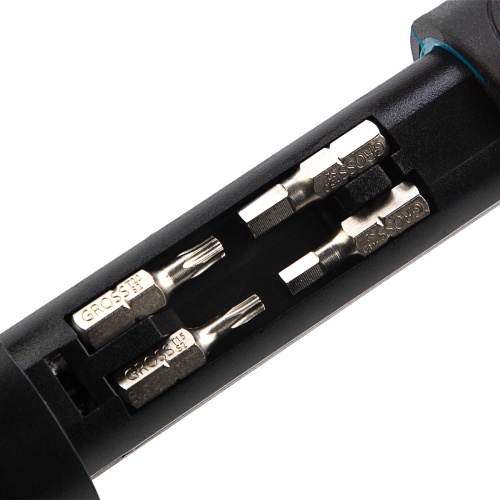 Отвертка реверсивная с револьверным механизмом, 11 шт, сталь S2 Gross по ценам производителя в Краснодаре с доставкой по всей России