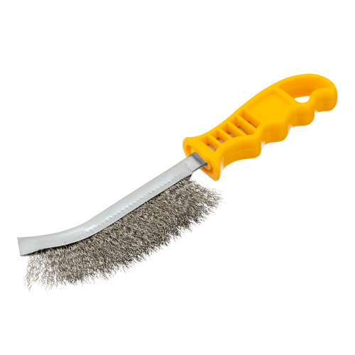 Щетка металлическая с пластмассовой ручкой, нержавеющая проволока DENZEL по ценам производителя в Краснодаре с доставкой по всей России