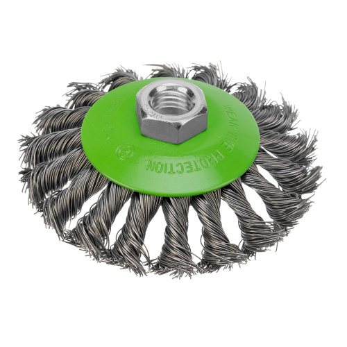 Щетка для УШМ, 100 мм, М14, "тарелка", крученая металлическая проволока Сибртех по ценам производителя в Краснодаре с доставкой по всей России
