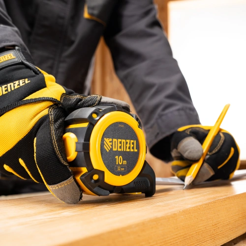 Рулетка 10м х 32мм, автоматич. фиксац., нейлон. покрытие, магнит. зацеп, двухстор. разметка Denzel по ценам производителя в Краснодаре с доставкой по всей России