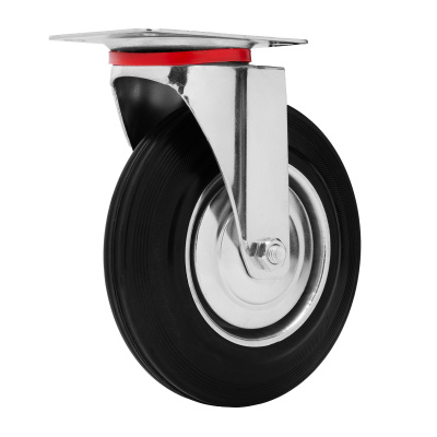 Колесо поворотное D 200 мм, крепление  платформенное Сибртех по ценам производителя в Краснодаре с доставкой по всей России