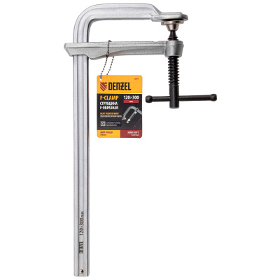 Струбцина F-образная, 120x300мм, кованая Denzel по ценам производителя в Краснодаре с доставкой по всей России