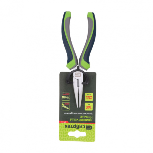 Длинногубцы прямые, 160 мм, трехкомпонентные рукоятки Сибртех по ценам производителя в Краснодаре с доставкой по всей России