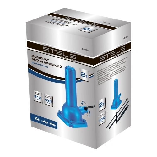 Домкрат механический бутылочный, 2 т, h подъема 210-495 мм, домкрат, ручка Stels по ценам производителя в Краснодаре с доставкой по всей России