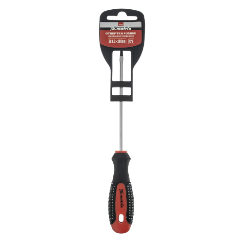 Отвертка Fusion, SL3 х 100 мм, CrV, трехкомпонентная рукоятка "Anti slip" Matrix по ценам производителя в Краснодаре с доставкой по всей России