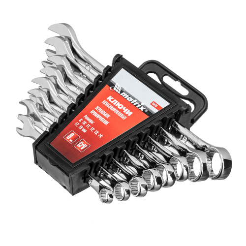 Набор ключей комбинированных, 8-19 мм, 8 шт, CrV, полированный хром Matrix по ценам производителя в Краснодаре с доставкой по всей России