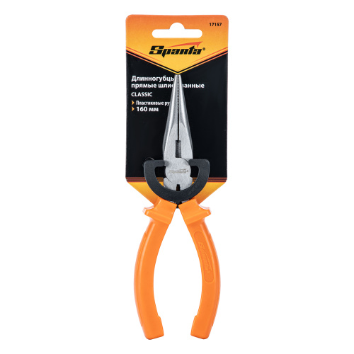 Длинногубцы прямые Classic, 160 мм, шлифованные, пластмассовые рукоятки Sparta по ценам производителя в Краснодаре с доставкой по всей России