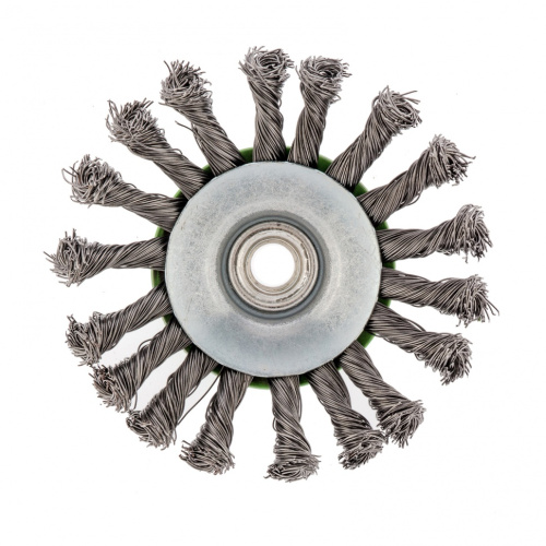 Щетка для УШМ, 115 мм, М14, "тарелка", крученая проволока 0.5 мм Сибртех по ценам производителя в Краснодаре с доставкой по всей России