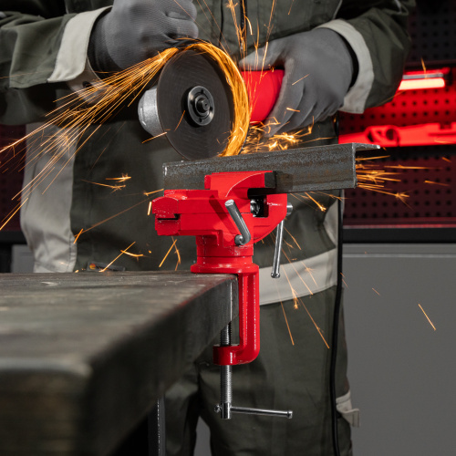 Тиски слесарные, 80 мм, настольные, поворотные, c наковальней MTX по ценам производителя в Краснодаре с доставкой по всей России