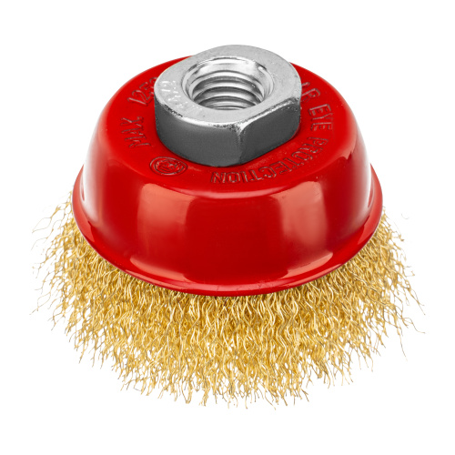 Щетка для УШМ, 65 мм, М14, "чашка", латунированная витая проволока Matrix по ценам производителя в Краснодаре с доставкой по всей России