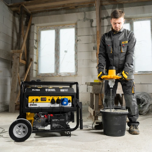 Генератор бензиновый PS 70 EA, 7.0 кВт, 230 В, 25 л, коннектор автоматики, электростартер Denzel по ценам производителя в Краснодаре с доставкой по всей России